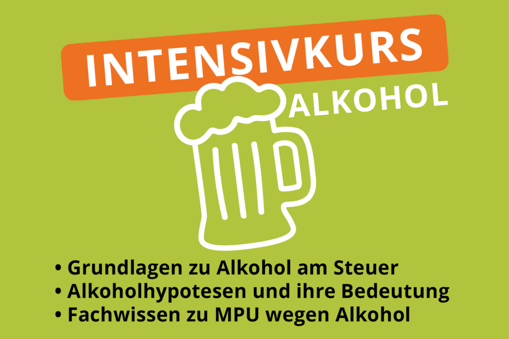 Intensivkurs zur Vorbereitung auf die MPU wegen Alkoholkonsum. Aufbauend auf Grundlagen I und II vertieft dieser Kurs das Wissen rund ums Thema Alkohol.